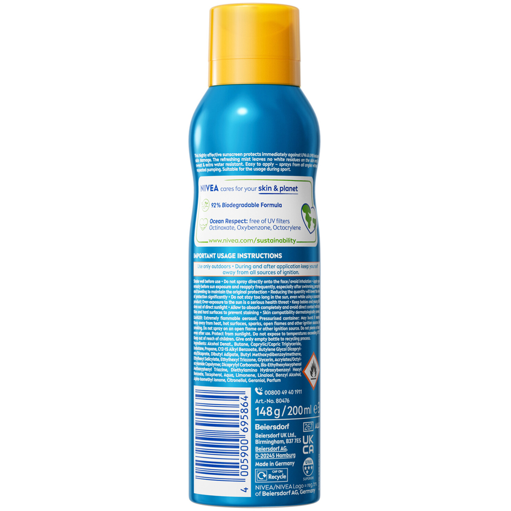 Nivea Sun Spray Protect and Dry Touch SPF30 Body Mist Image 2