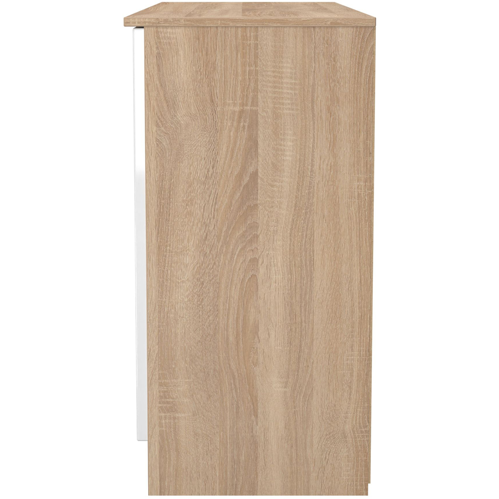 Crowndale Milan 2 Door 3 Drawer White Gloss and Bardolino Oak Sideboard Ready Assembled Image 6
