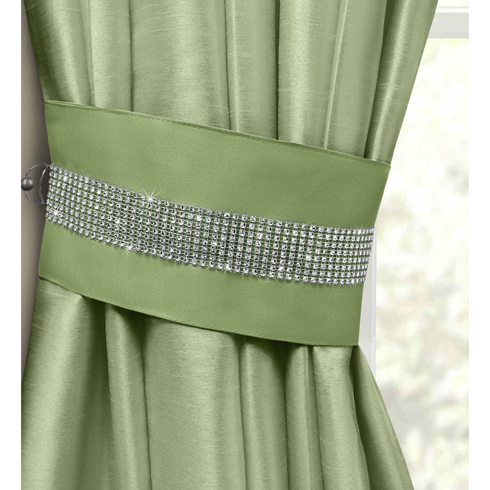 Intimates Manhattan Green Diamante Wide Curtain Tieback 2 Pack Image 2