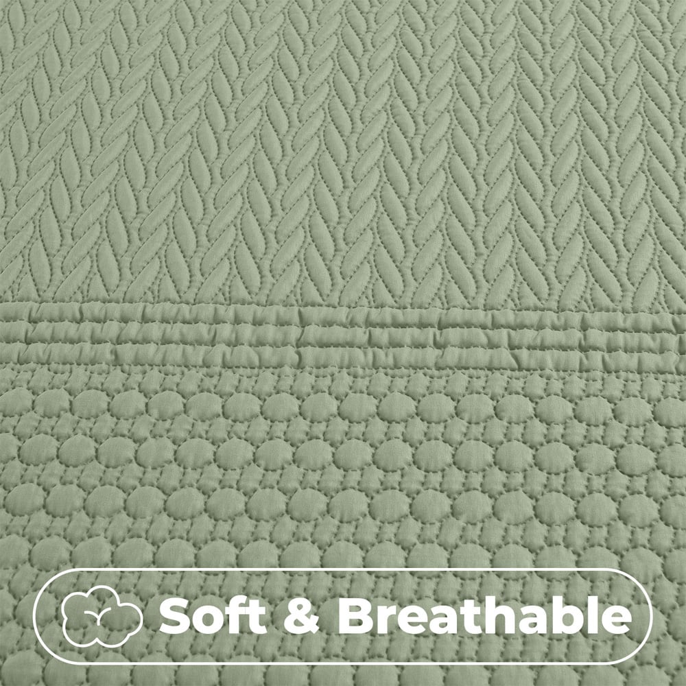 Velosso King Size Sage Paloma Duvet Set Image 4