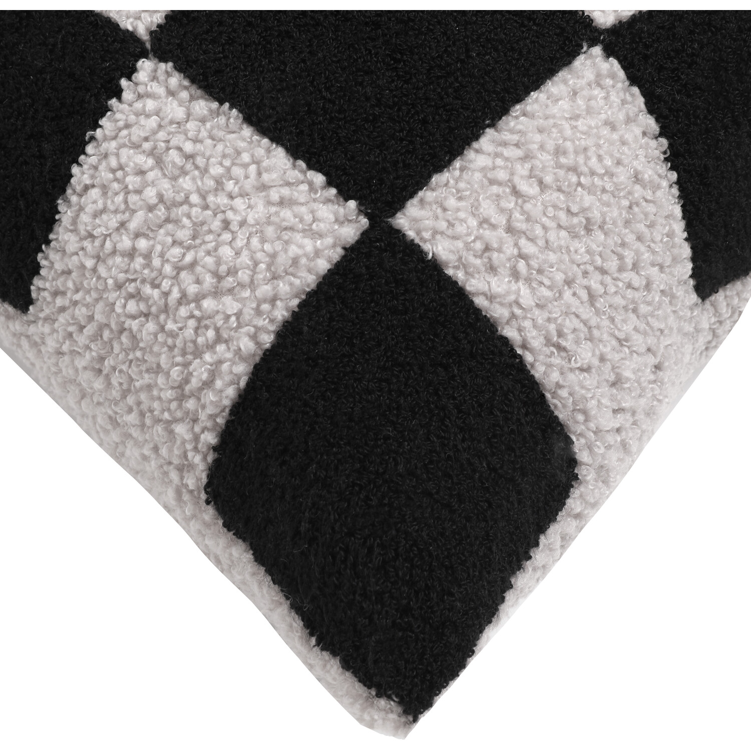 Checkerboard Square Cushion Black and Grey Image 3