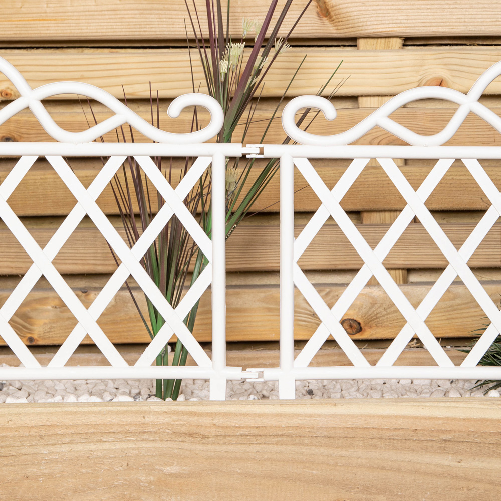 Samuel Alexander 6 Pack White Plastic Garden Patio Lawn Border Fence Edging Image 7