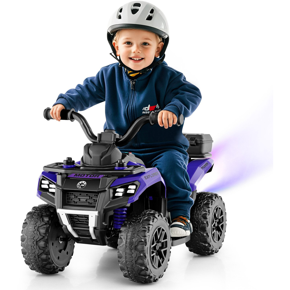 Costway Kids Purple Electric Quad Bike with Spray Function and Storage Box 6V Image 4