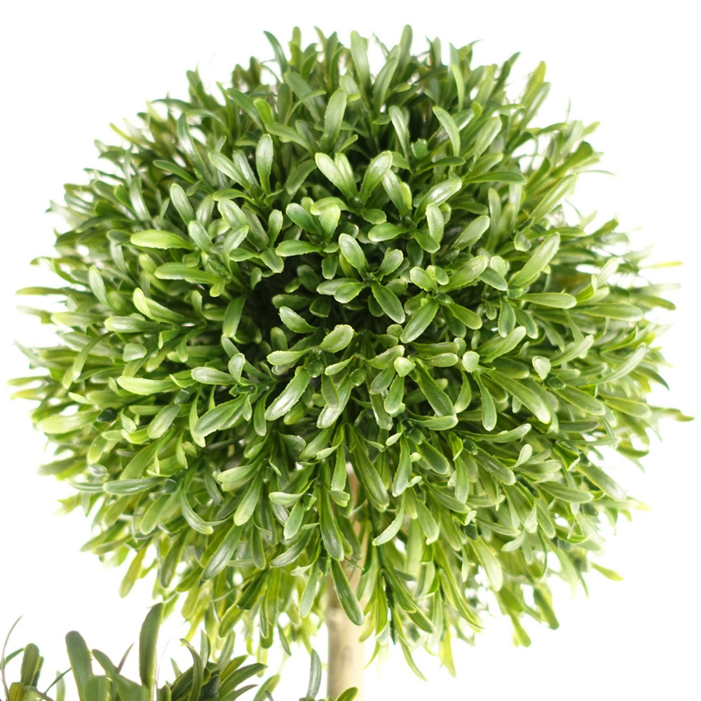 Leaf Balls Topiary Artificial Tree with Natural Trunk in Pot 4ft 2 Pack Image 4