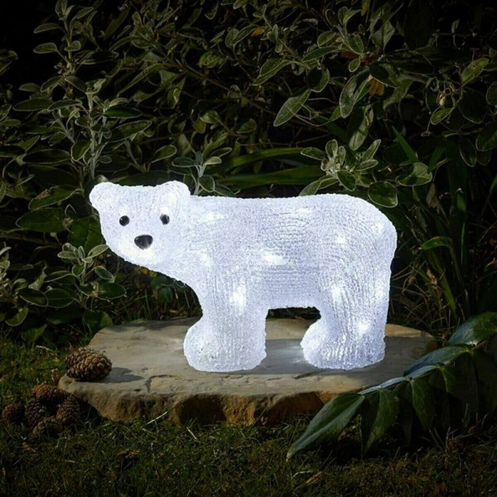 Marco Paul Warm White LED Ice Polar Bear Cub Decoration Ornament Image 3