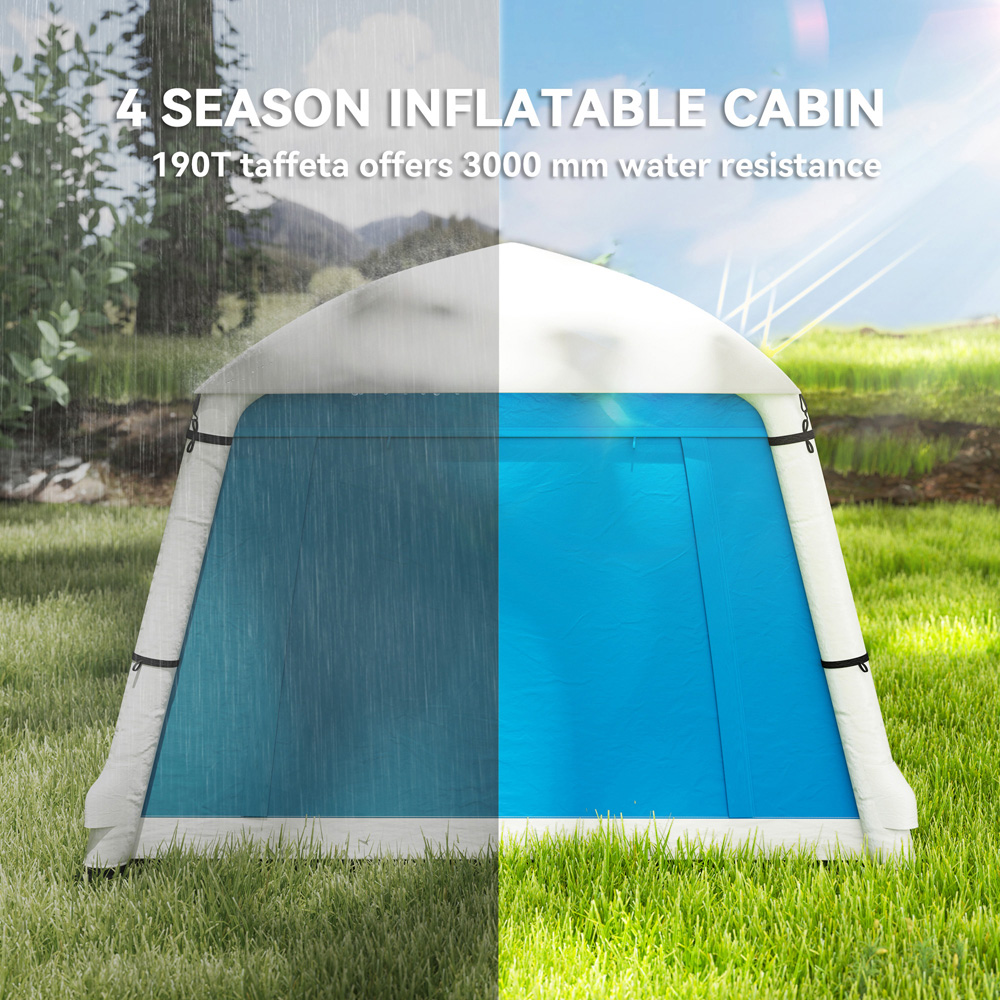 Outsunny 2 Person Easy Setup Inflatable Camping Tent with Pump Light Blue Image 5