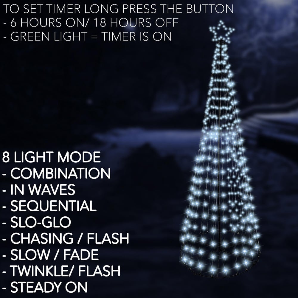 Shatchi Cool White LED Pre Lit Maypole Artificial Christmas Tree 4.7ft Image 5