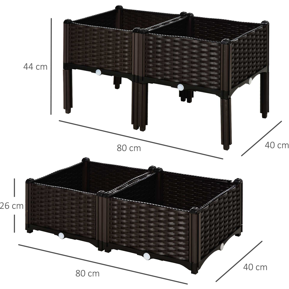 Outsunny Brown Raised Garden Bed Planter 4 Pack Image 8