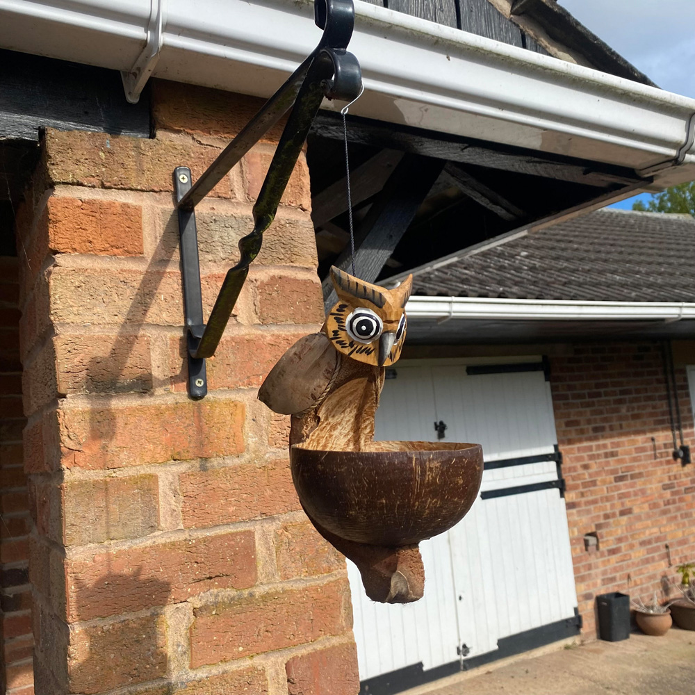 Acacia Home Brown Owl Birdfeeder Image 2