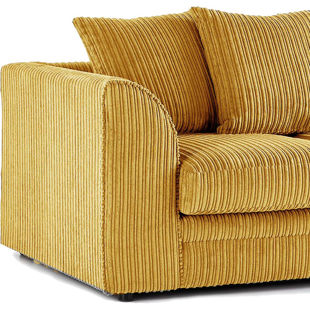 Luxor 3 Seater Mustard Jumbo Cord Scatter Back Sofa Image 3