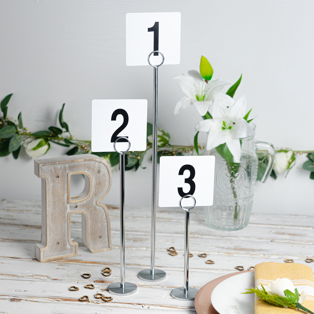 Argon Tableware Silver Stainless Steel Table Number Holder 30cm 50 Pack Image 3
