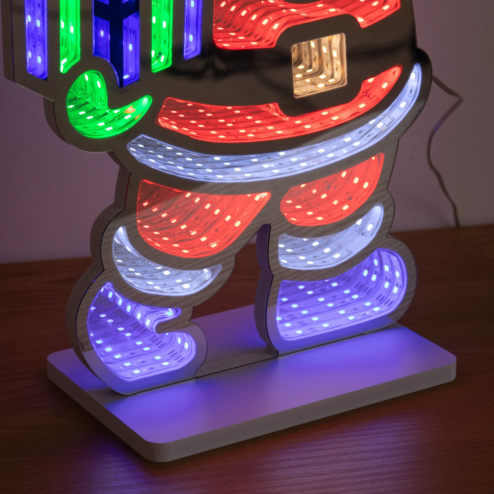 Samuel Alexander LED Santa Infinity Mirror Christmas Decoration 40cm Image 7