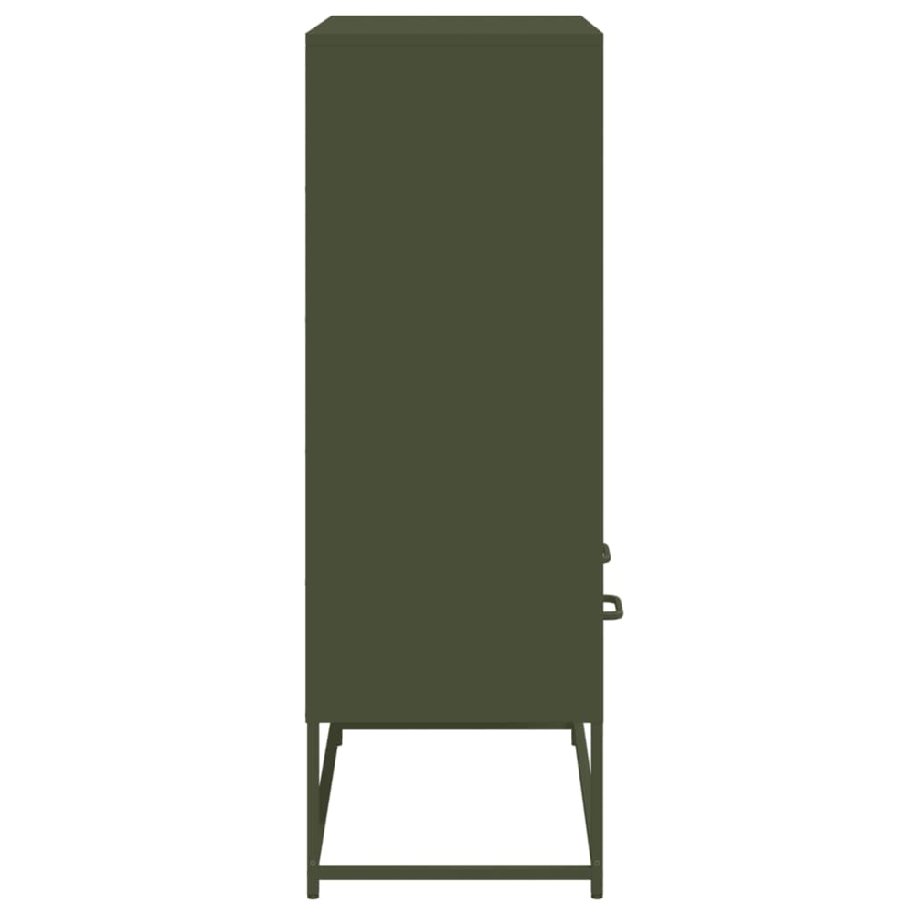 vidaXL 2 Drawer 4 Shelf Green Cold-Rolled Steel Highboard Image 5