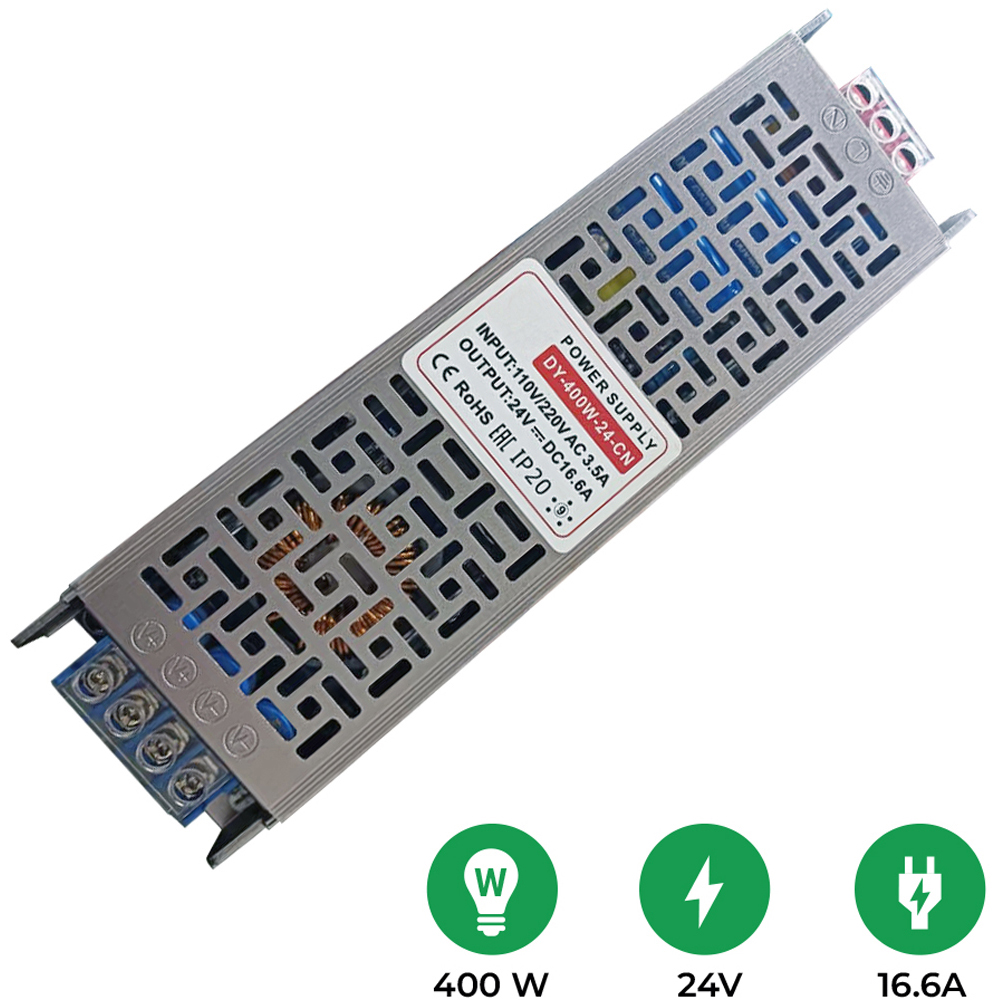 ENER-J 24V 16.6A 400W Slim SMPS Metal Driver Image 3