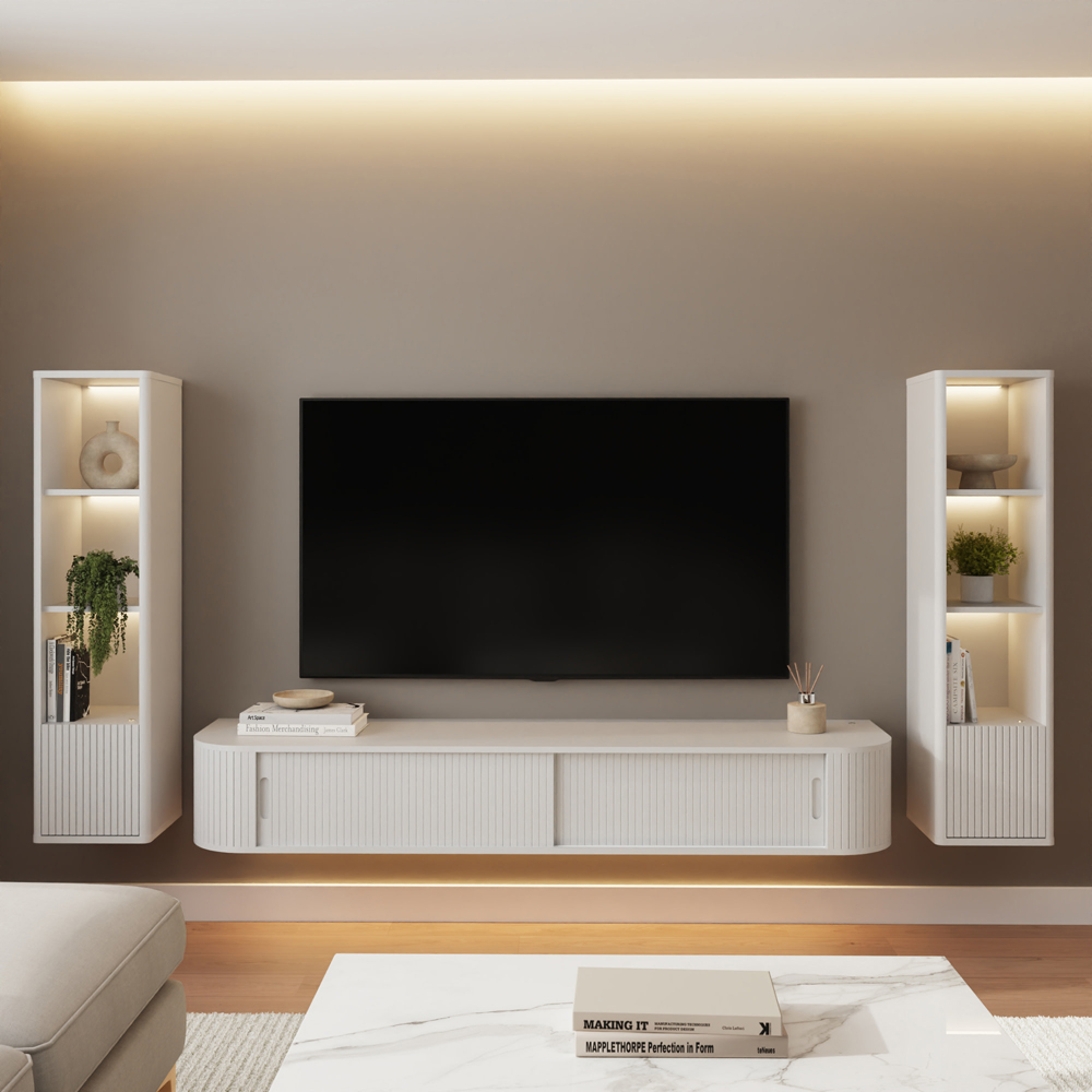 GFW Mateo White 3 Piece Living Room Furniture Set Image 6