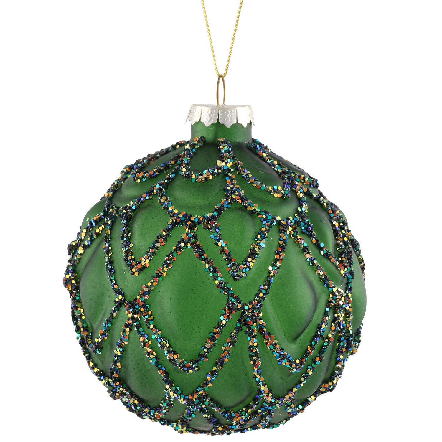 Detailed Glitter Bauble Green - Green Image 2