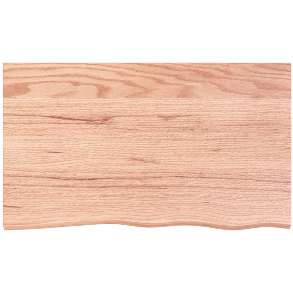 vidaXL 100 x 60 x 4cm Light Brown Treated Solid Wood Oak Wall Shelf Image 3