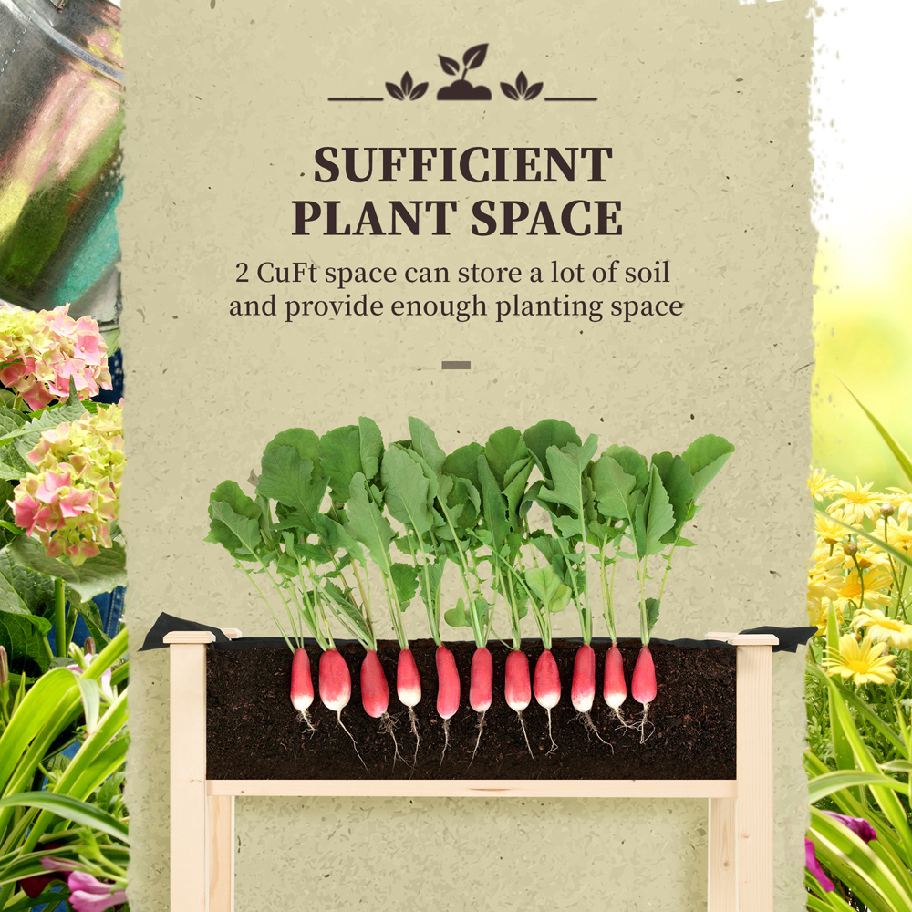 Outsunny Wooden Raised Planter Box Container 76 x 46 x 86cm Image 7