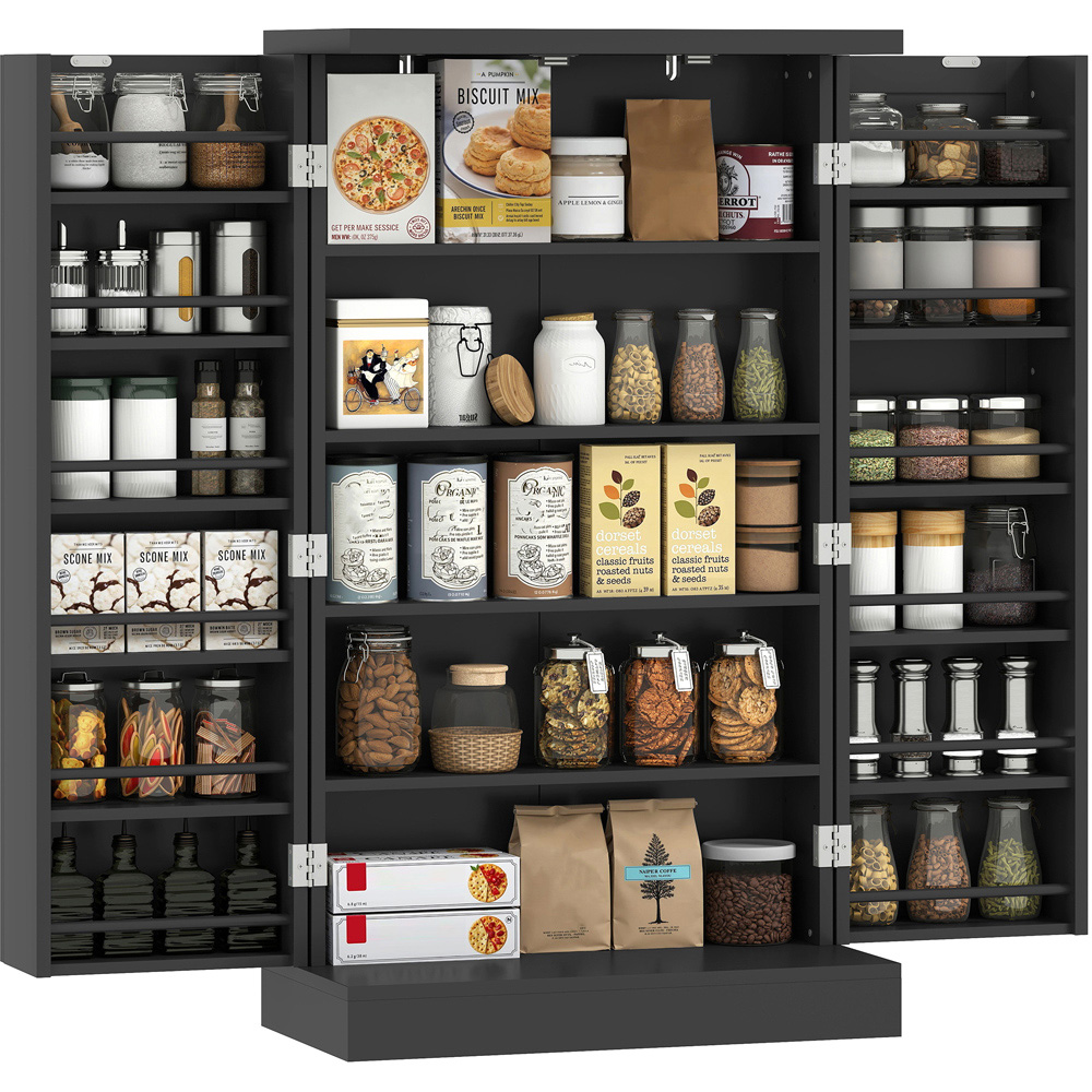 Portland 2 Door Black Kitchen Storage Cabinet Image 2