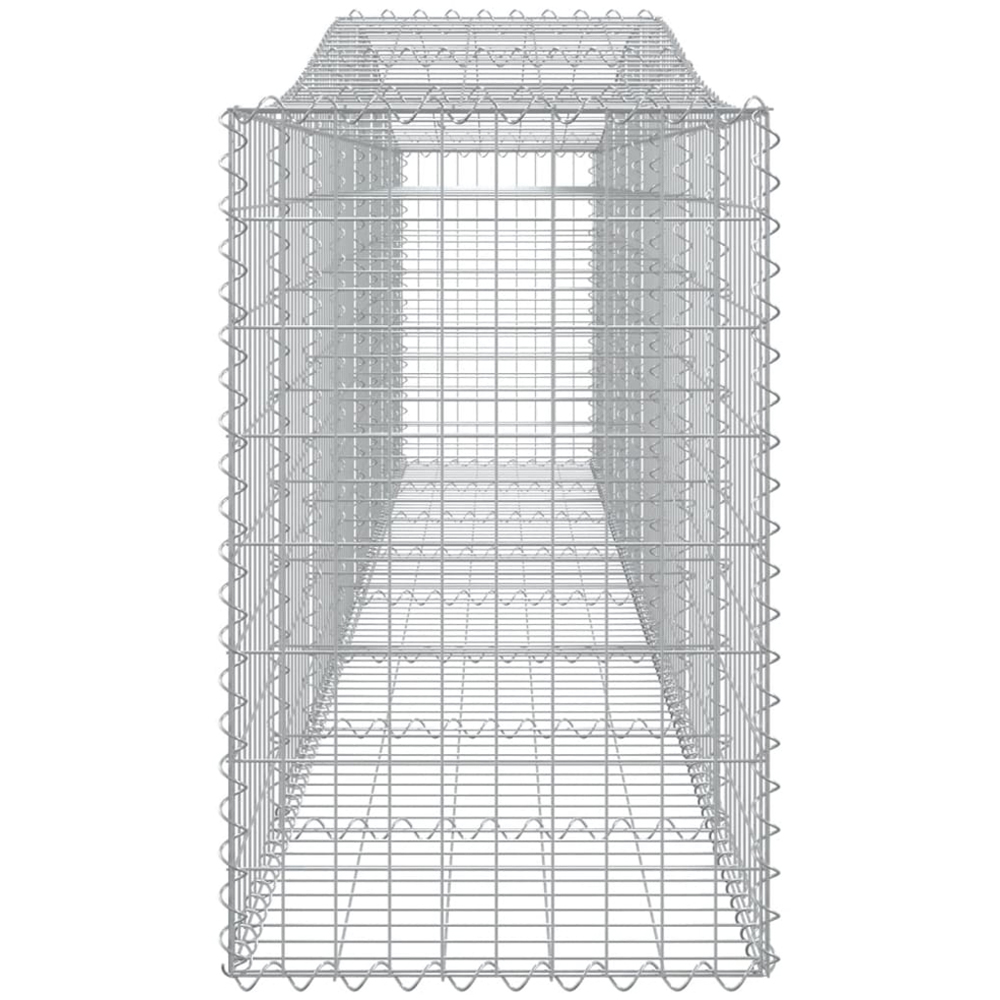 vidaXL Silver Galvanised Iron Arched Gabion Basket 400 x 50 x 80/100cm 2 Pack Image 3