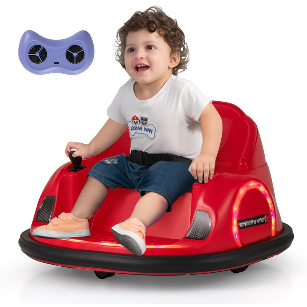 Costway Kids Red Ride On Bumping Car with Flashing LED Lights 6V Image 2