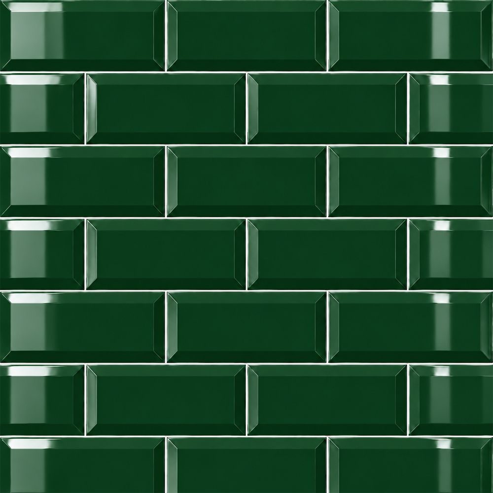Go Bathrooms Metro Glossy Bottle Green Ceramic Wall Tile 100 x 200mm 50 Pack Image 4