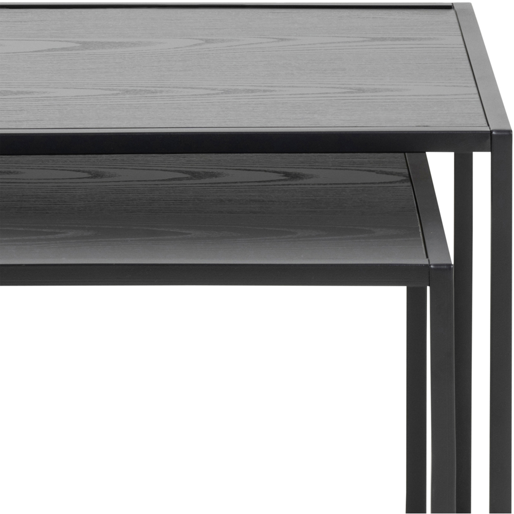 Florence Seaford Ash Black Nest of Tables Set of 2 Image 8