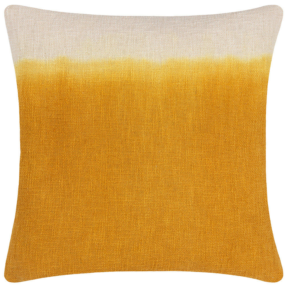 furn. Mizu Ochre Dip Dye Square Cushion Image 1