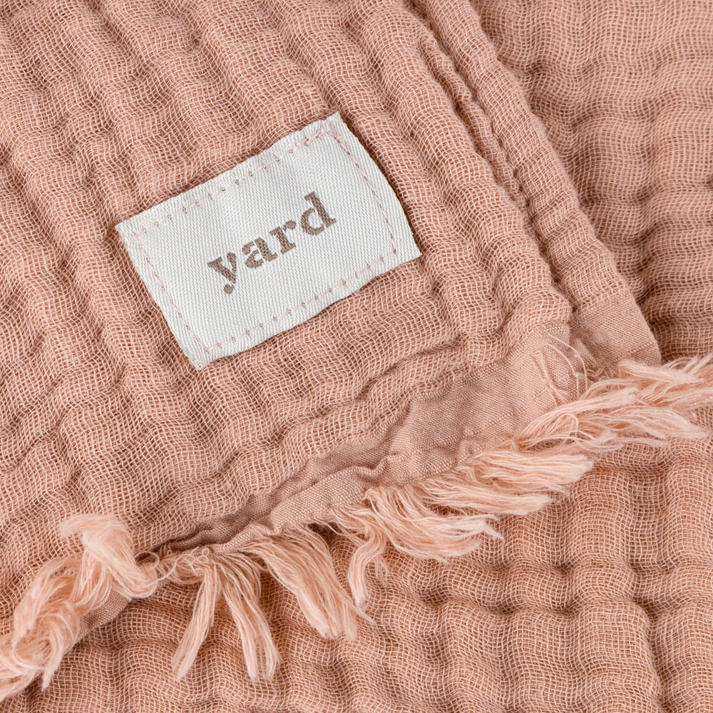 Yard Lark Pink Clay Muslin Cotton Throw 130 x 180cm Image 4