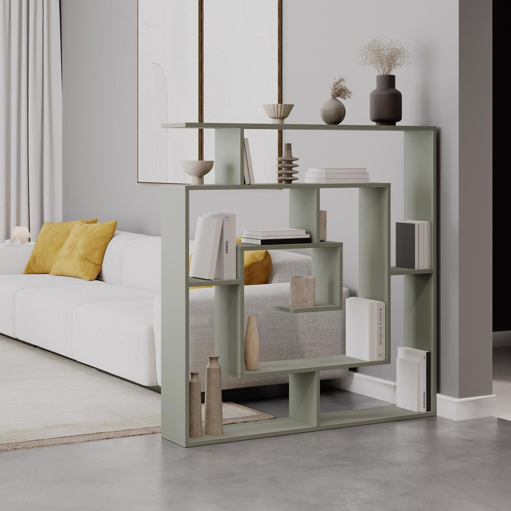 FWStyle Labirent Multi Shelf Ash Green Maze Inspired Room Divider Shelving Unit Image 5