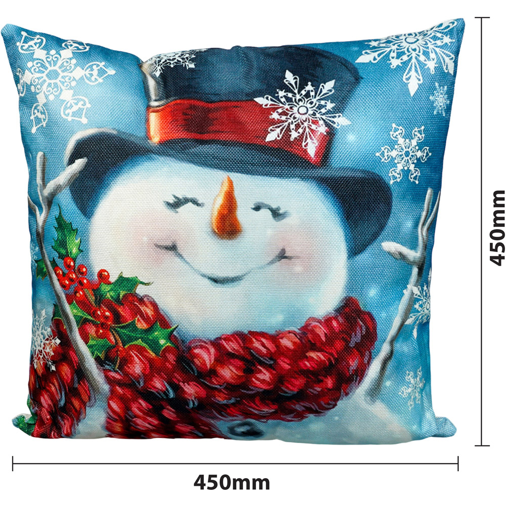 Xmas Haus Festive Happy Snowman Christmas Cushion 45 x 45cm Image 5