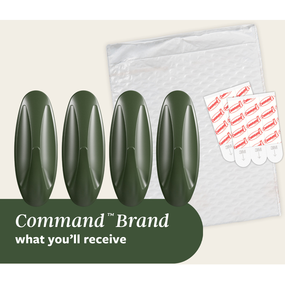 Pack of 4 Command Medium Designer Hooks Rosemary Image 8
