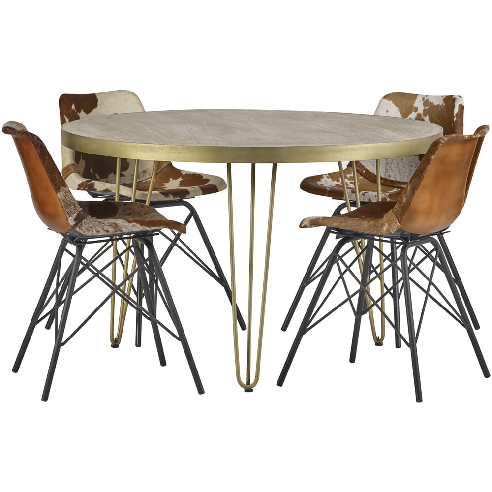 Brooklyn Huyen 6 Seater Light Gold Round Dining Table Image 6