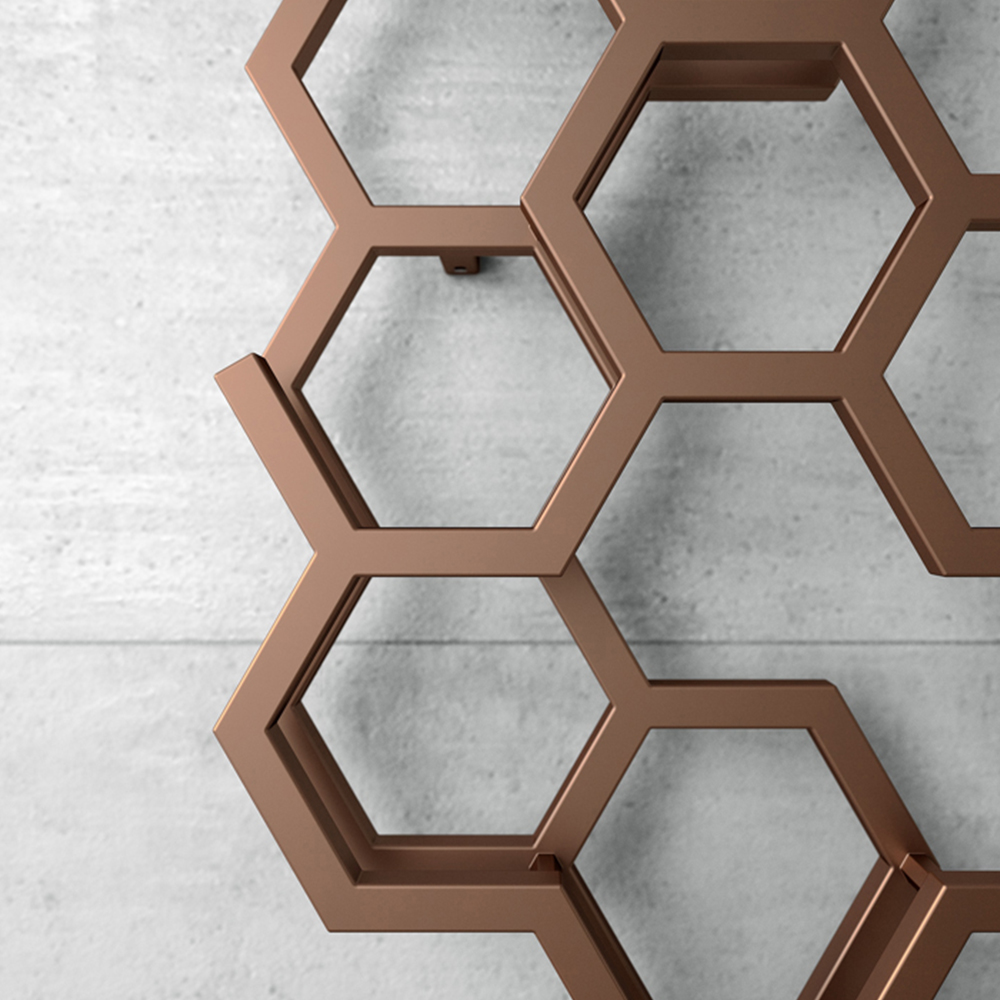 Terma Hex 1705 BTU Bright Copper Radiator 1700 x 573mm Image 6