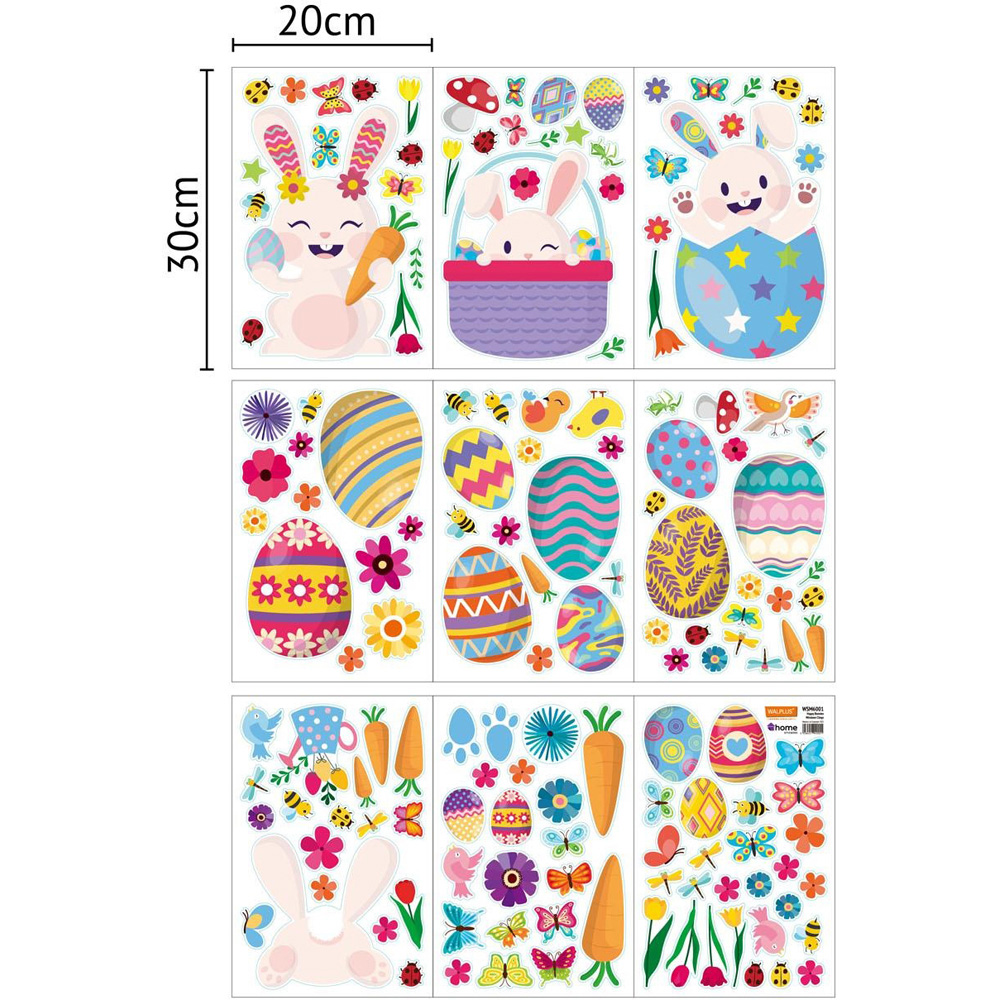 Walplus Happy Bunny Easter Window Cling Sticker Set 150 Piece Image 9