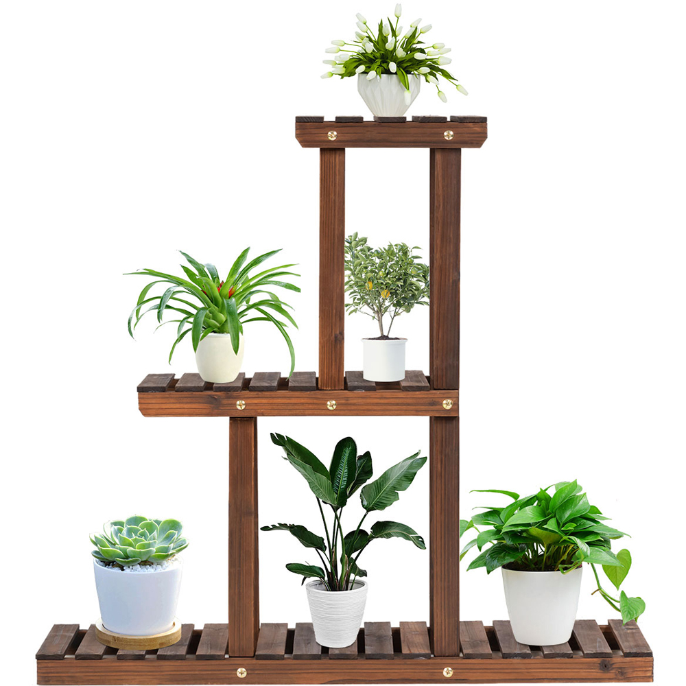 Costway 6 Shelf Wooden Plant Stand Image 4