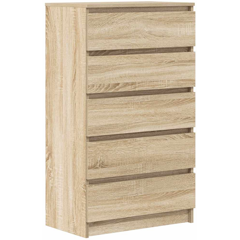 vidaXL 5 Drawer Sonoma Oak Bedside Cabinet Image 2