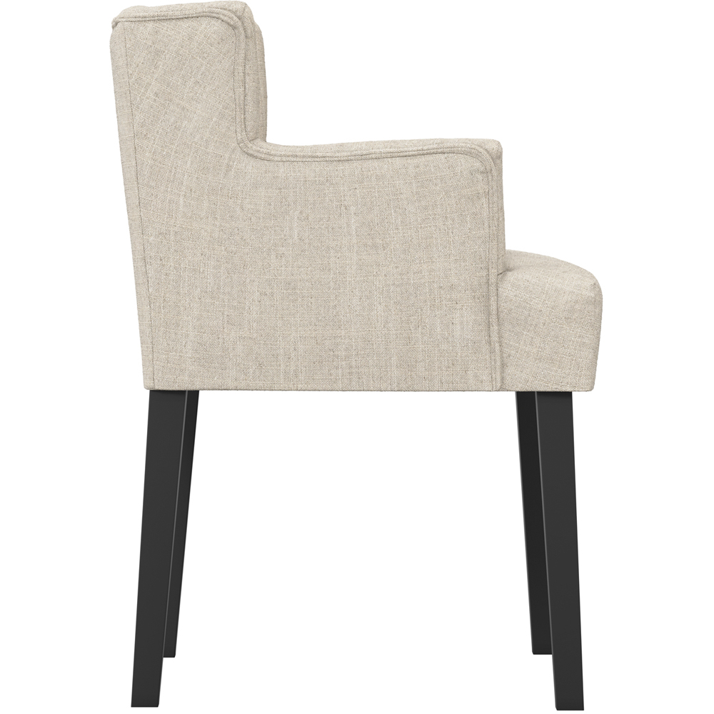LPD Home Shay Stone Linen Winged Back Dining Chair with Arms Image 4