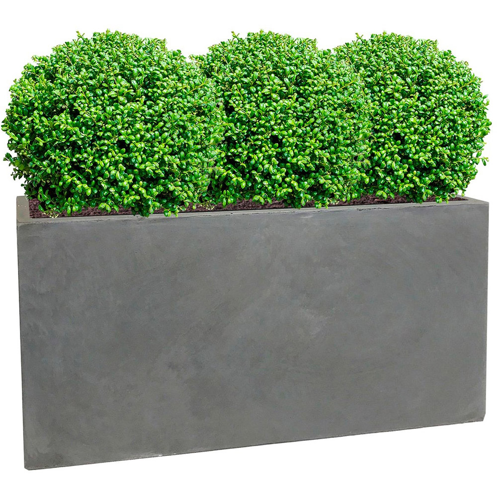 wilko Trough Grey Light Concrete Outdoor Planter 41cm Image 4