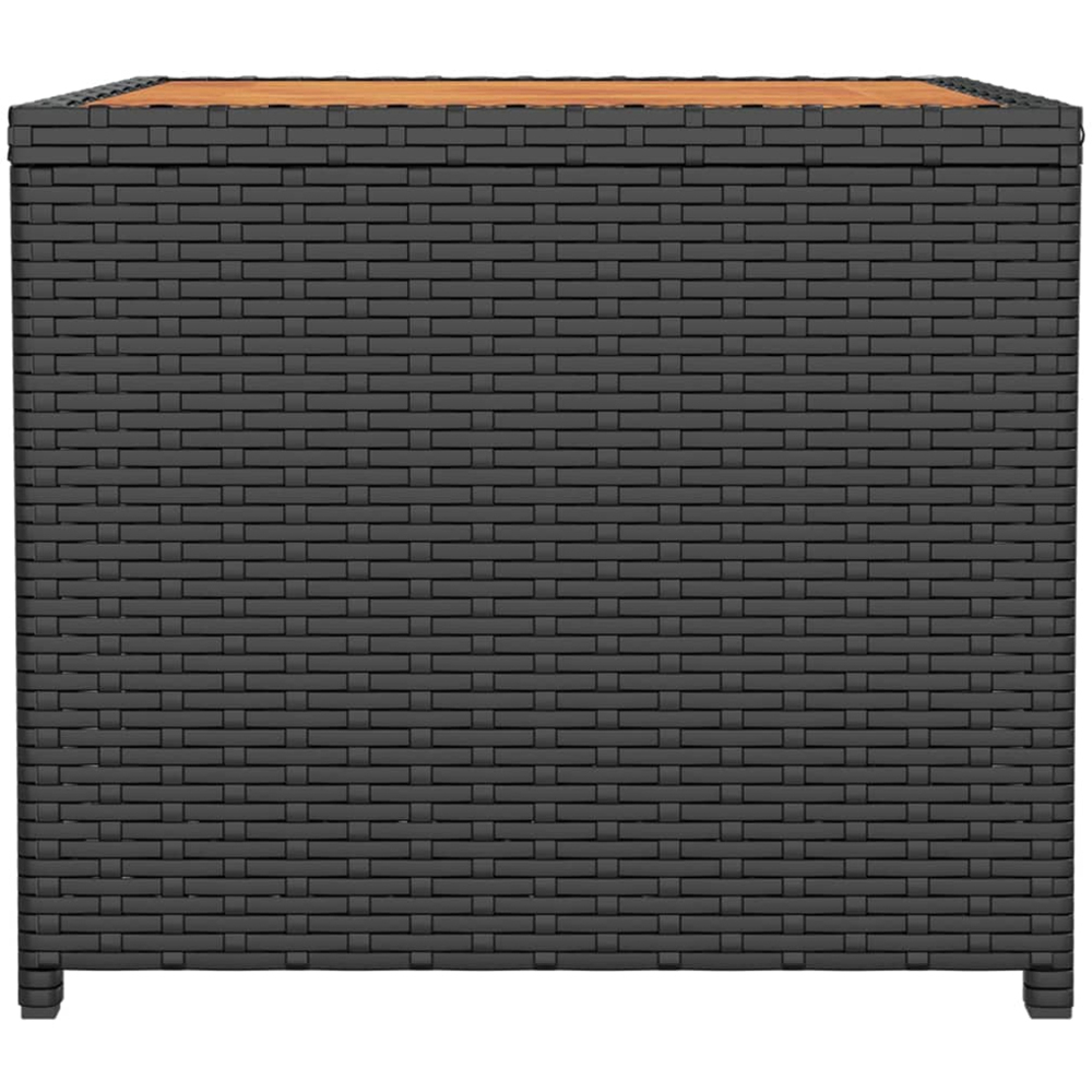 vidaXL Black Polyrattan and Solid Acacia Wood Tea Table Image 4