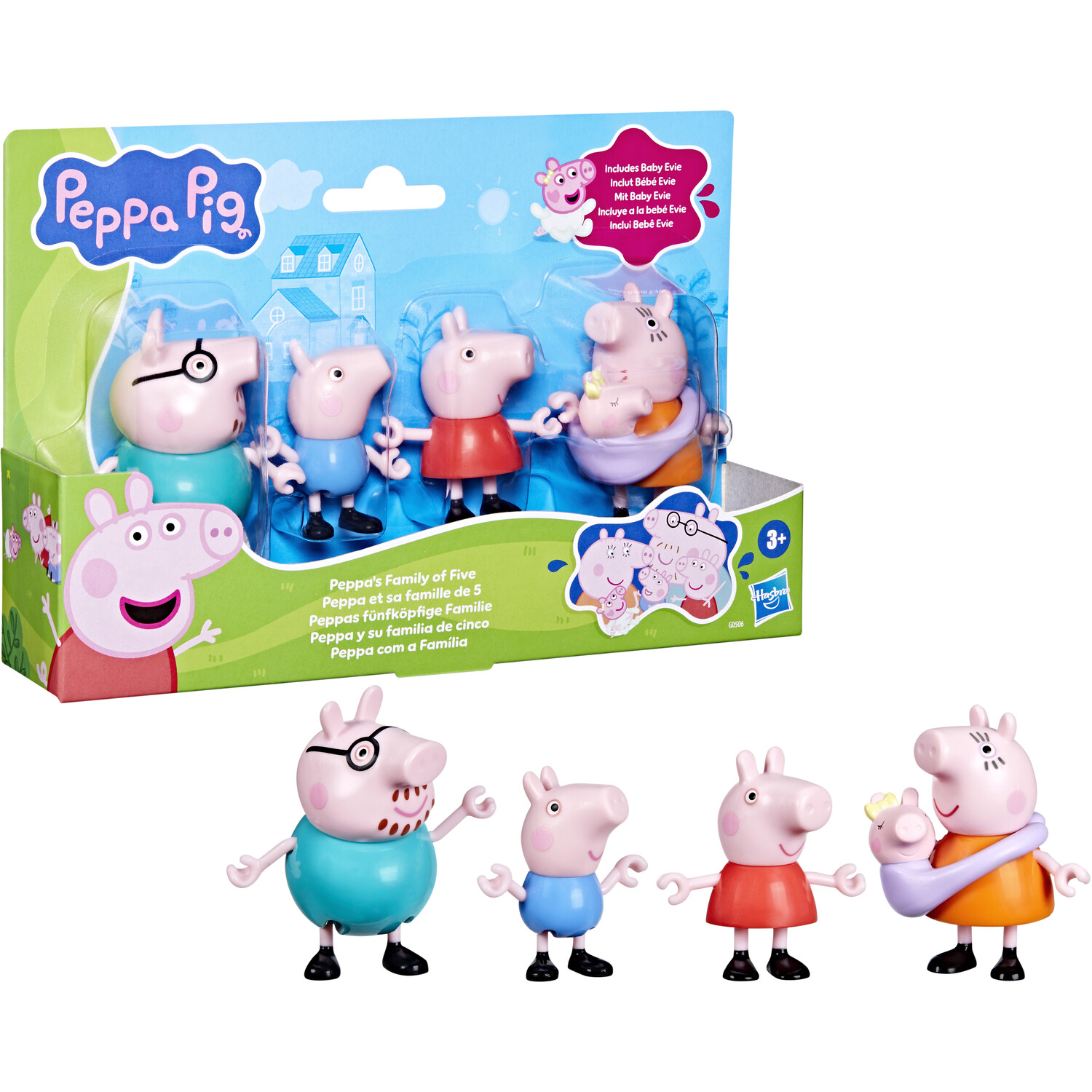 Peppa Pig Family of Five Toy Set Blue Image 2
