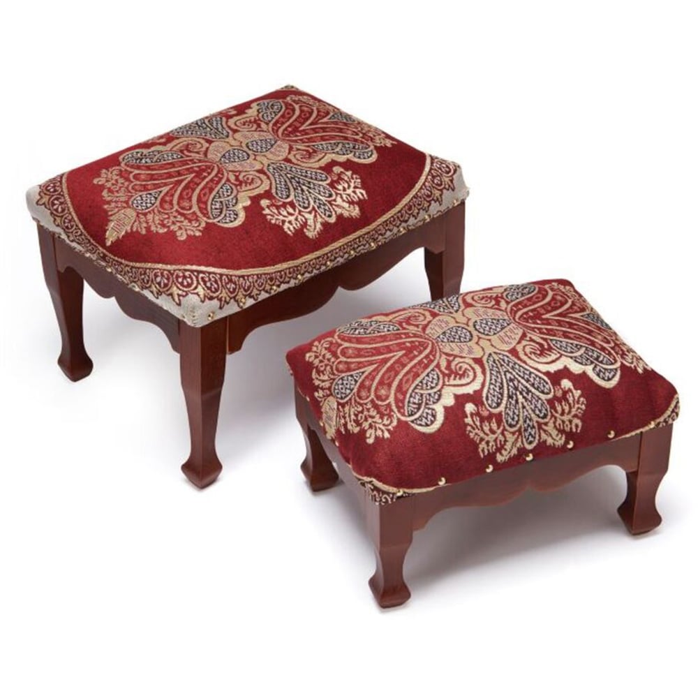 Greenhurst Mahogany Footstool Set of 2 Image 2
