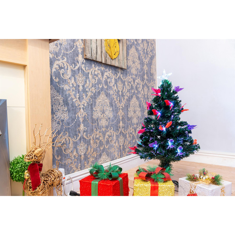 Shatchi Butterflies Fibre Optic Artificial Christmas Tree 3ft Image 2