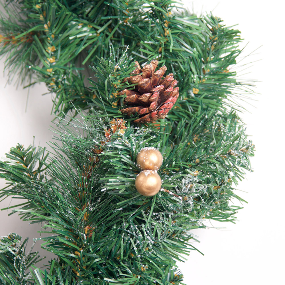 Best Artificial Gold Frosted Christmas Garland 270cm Image 6