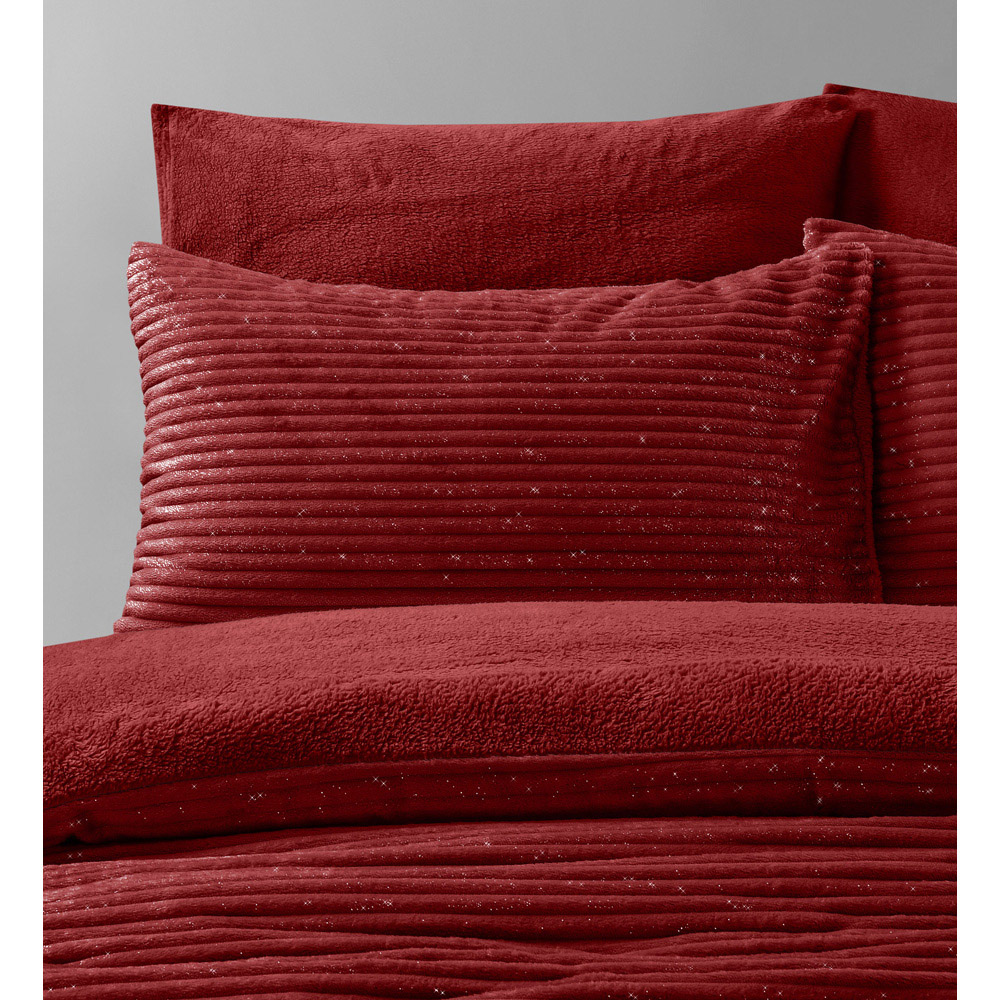 Velosso Double Red Glitter Cord Duvet Cover Set Image 2