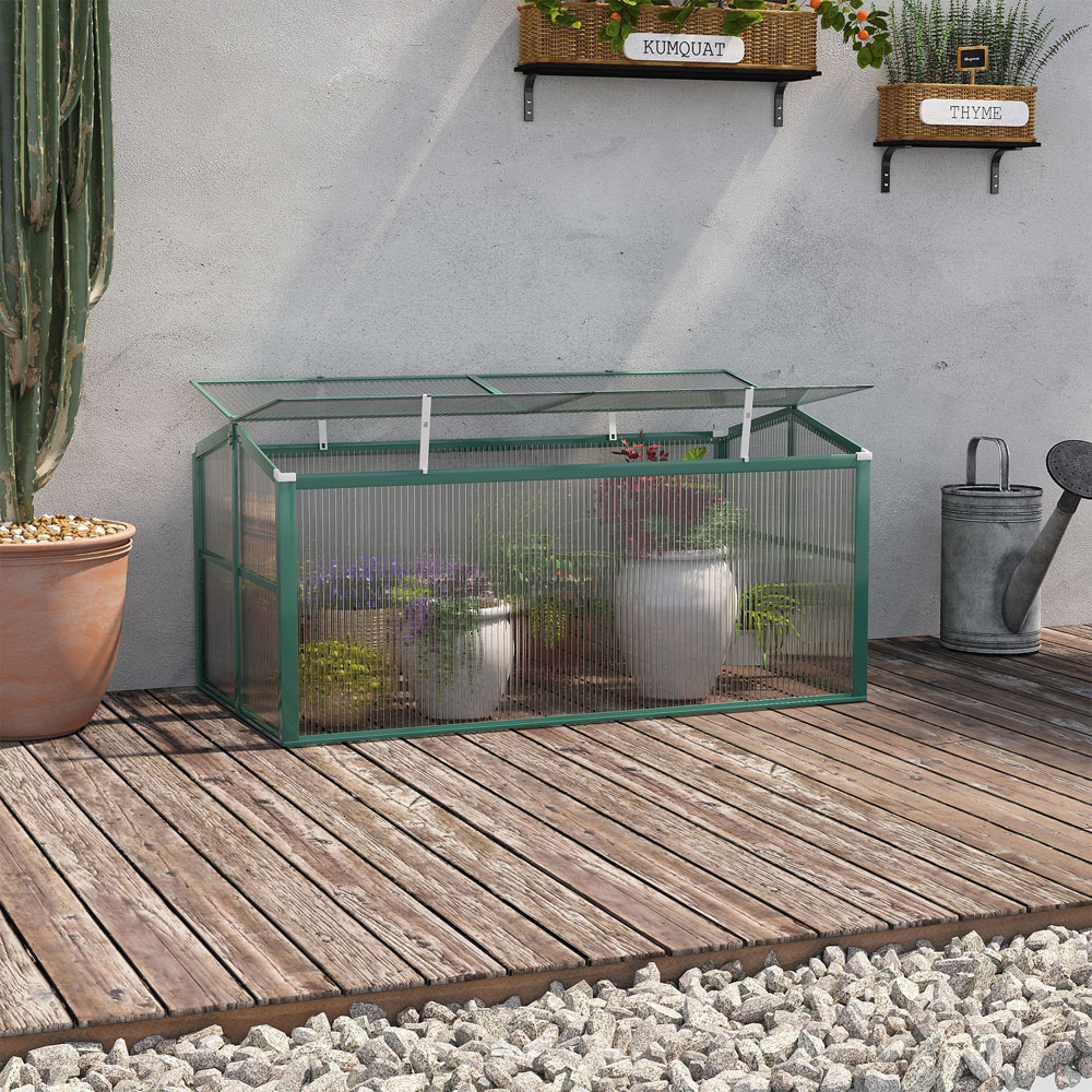 Outsunny Clear Polycarbonate 4.2 x 2.2ft Greenhouse Image 2