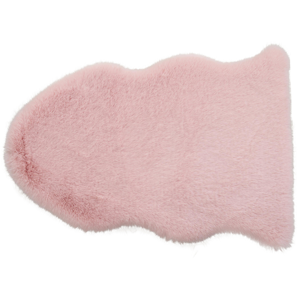 Luxury Faux Fox Fur Rug - Pink Image 1