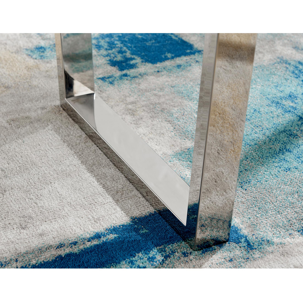 Furniturebox Solo 4 Seater White High Gloss and Chrome Dining Table Image 3