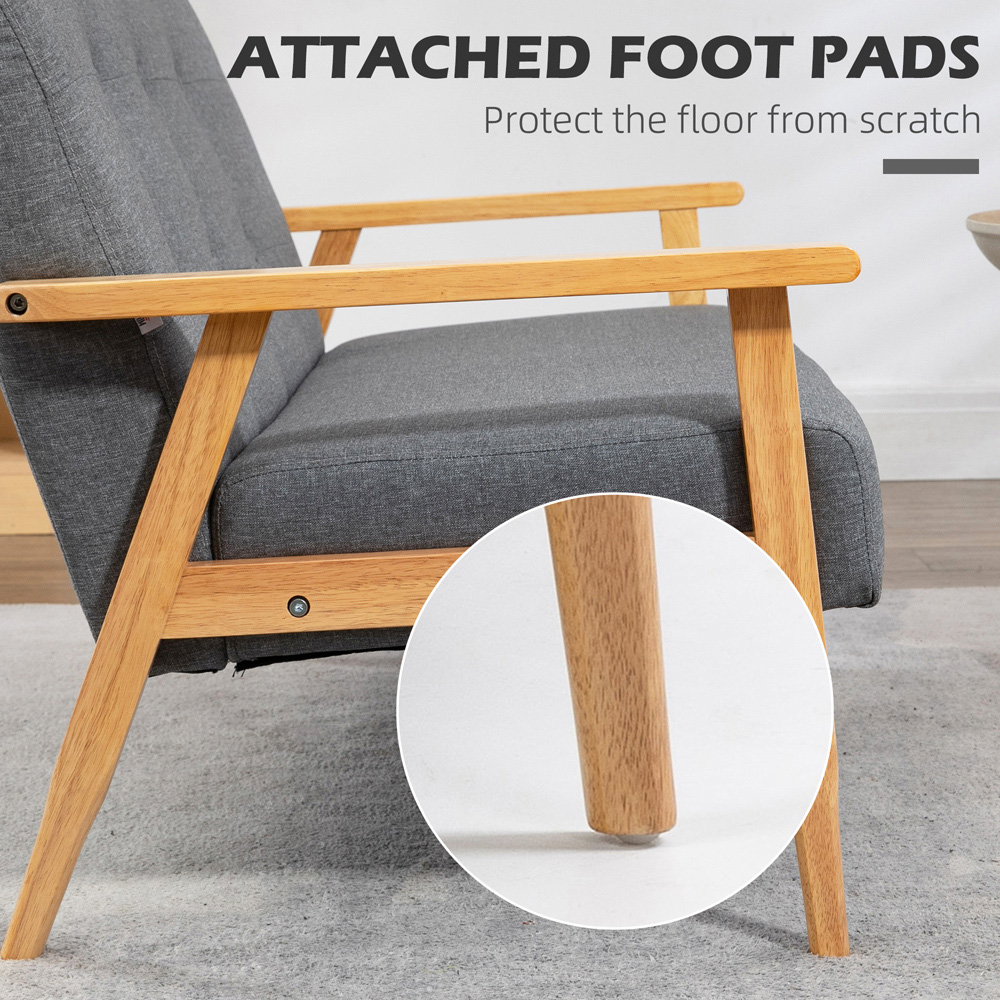 Portland 2 Seater Dark Grey Tufted Linen Sofa Image 6