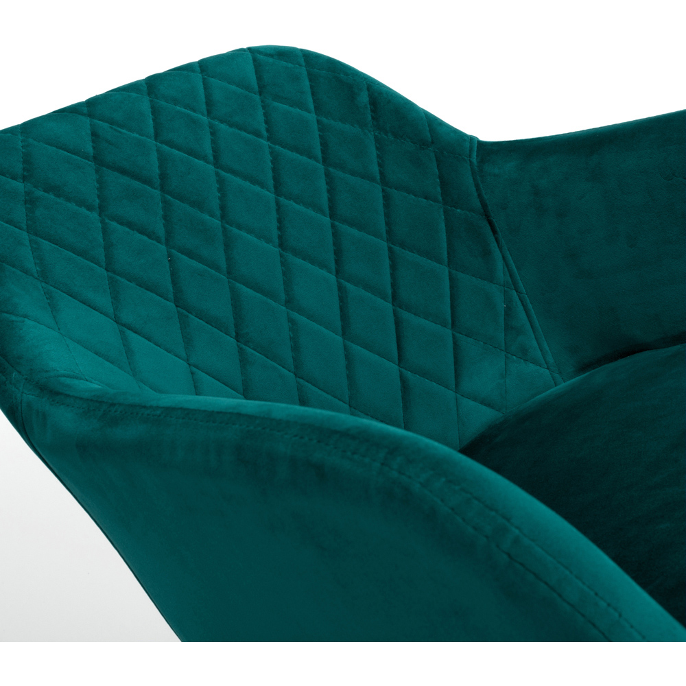 Marina Set of 2 Mint Green Brushed Velvet Dining Chair Image 4